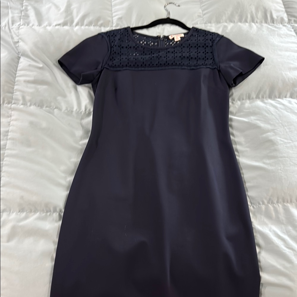 Brooks Brothers Black Sheath Mini Dress Short Sleeve Crew Neck